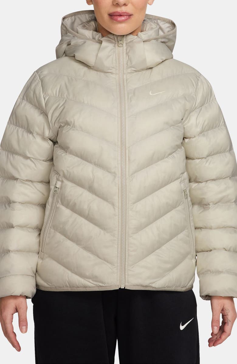 Nike Sportswear Therma-FIT Water Resistent Puffer Jacket with Removable Hood, Main, color, Light Bone/ Sail