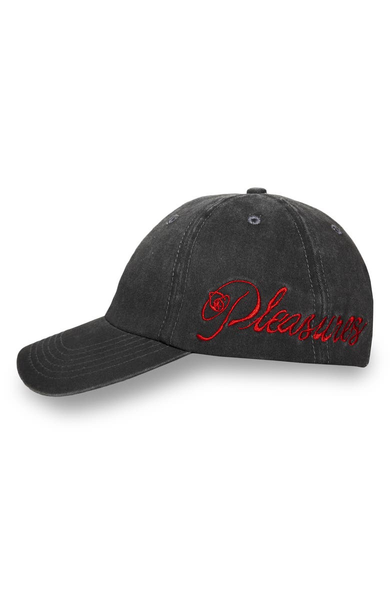 PLEASURES Scrawl Adjustable Cotton Twill Baseball Cap, Alternate, color, Black