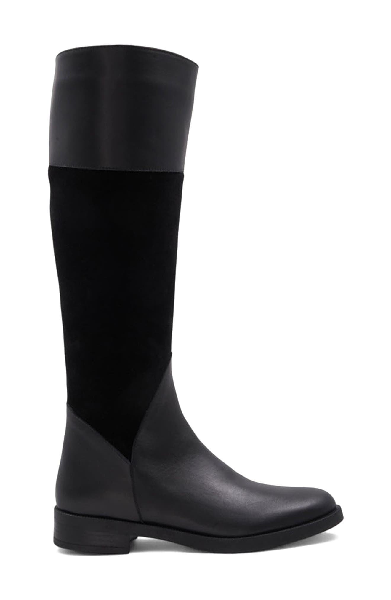 Aquatalia Regina Weatherproof Knee High Boot, Alternate, color, Black Suede