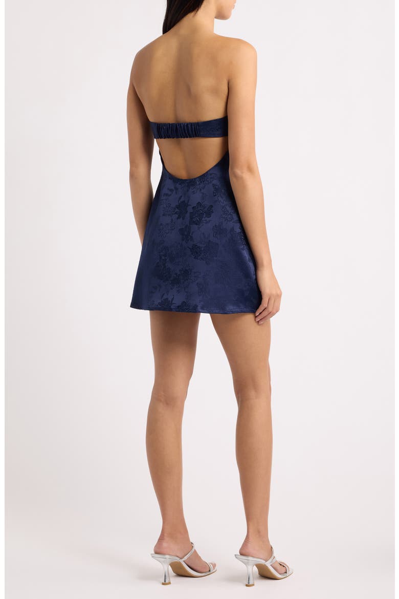 Dakhoda Strapless Jacquard Minidress, Alternate, color, NAVY