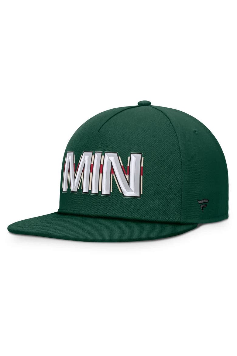 Men's Fanatics Green Minnesota Wild Authentic Pro Rink Team Code Snapback Hat, Alternate, color, Green