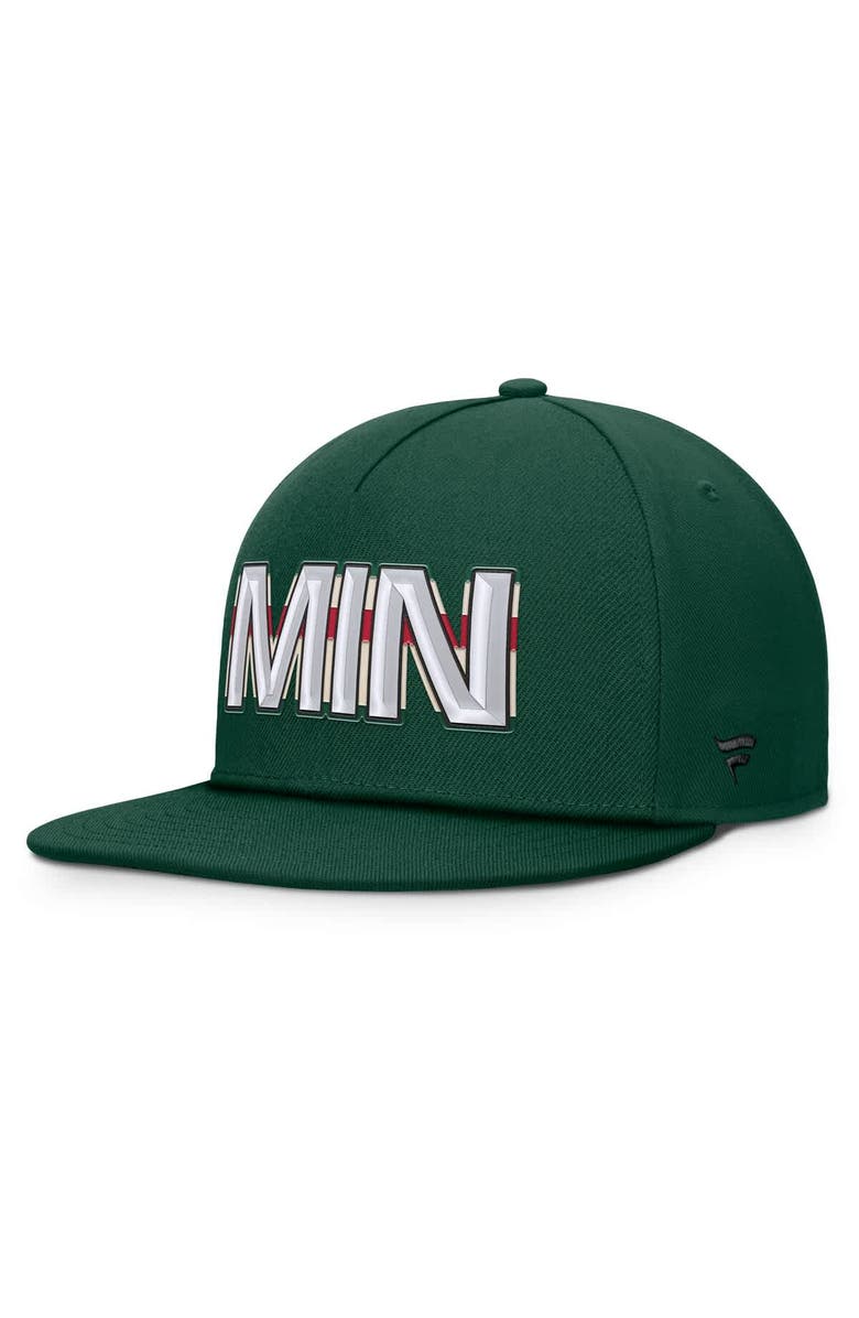 FANATICS Men's Fanatics Green Minnesota Wild Authentic Pro Rink Team Code Snapback Hat, Alternate, color, Green