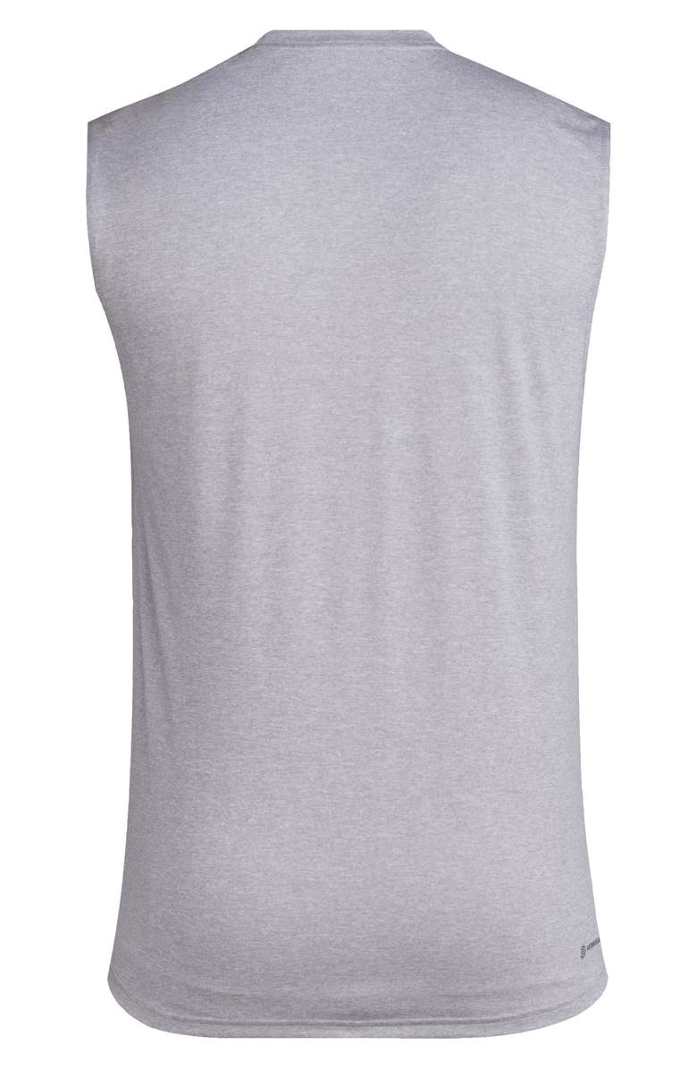 adidas Pregame Muscle Graphic T-Shirt, Alternate, color, Medium Grey Heather/ Black