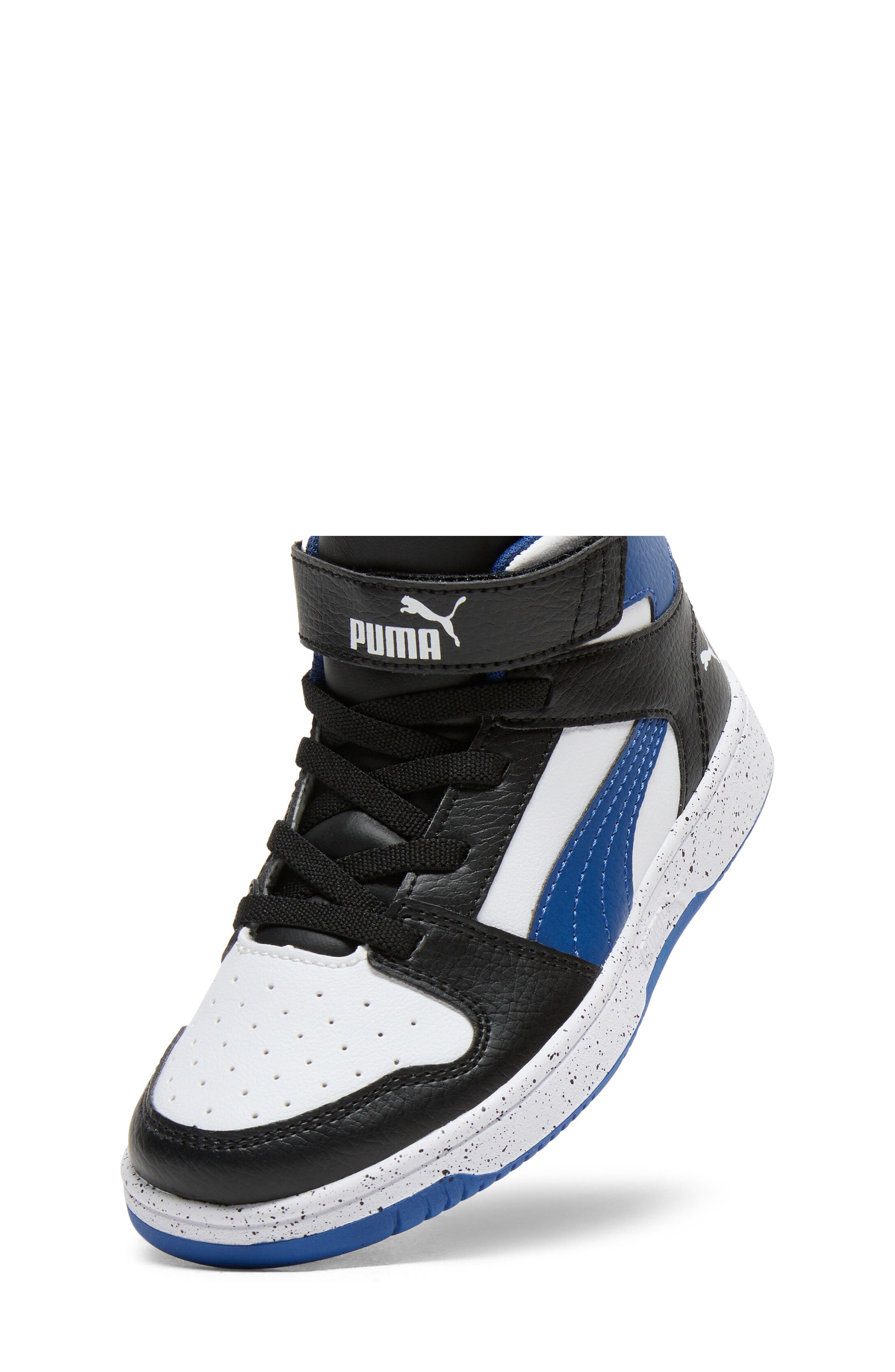 PUMA Kids' Rebound Layup High Top Sneaker, Alternate, color, Puma Black/ Pro Blue/ White