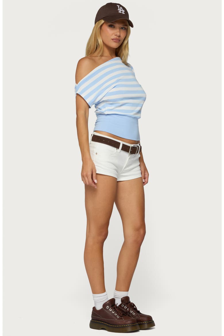 Kittie One-Shoulder Stripe Knit Top, Alternate, color, LIGHT-BLUE-AND-WHITE