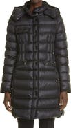 Moncler Hermine Grosgrain Trim Quilted Down Puffer Coat
