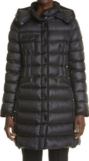 Moncler Hermine Grosgrain Trim Quilted Down Puffer Coat