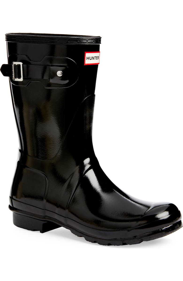 Hunter Original Tour Short Gloss Packable Rain Boot, Main, color,
