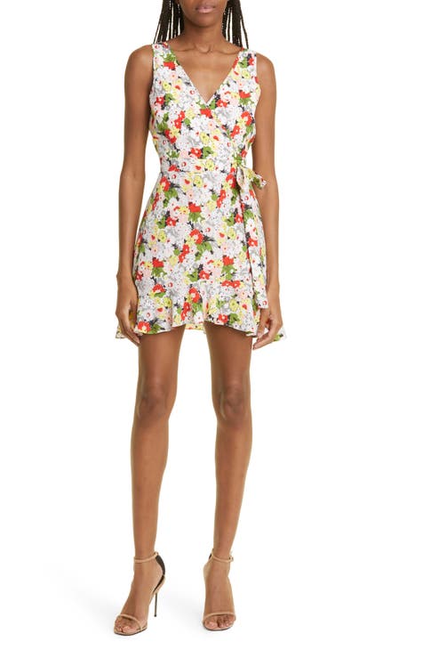 Vera Floral Print Faux Wrap Dress