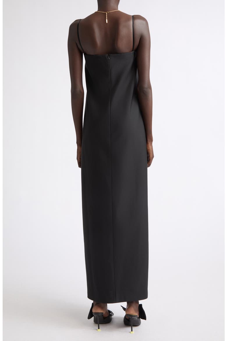 Sliced Bow Wool & Mohair Gown, Alternate, color, BLACK