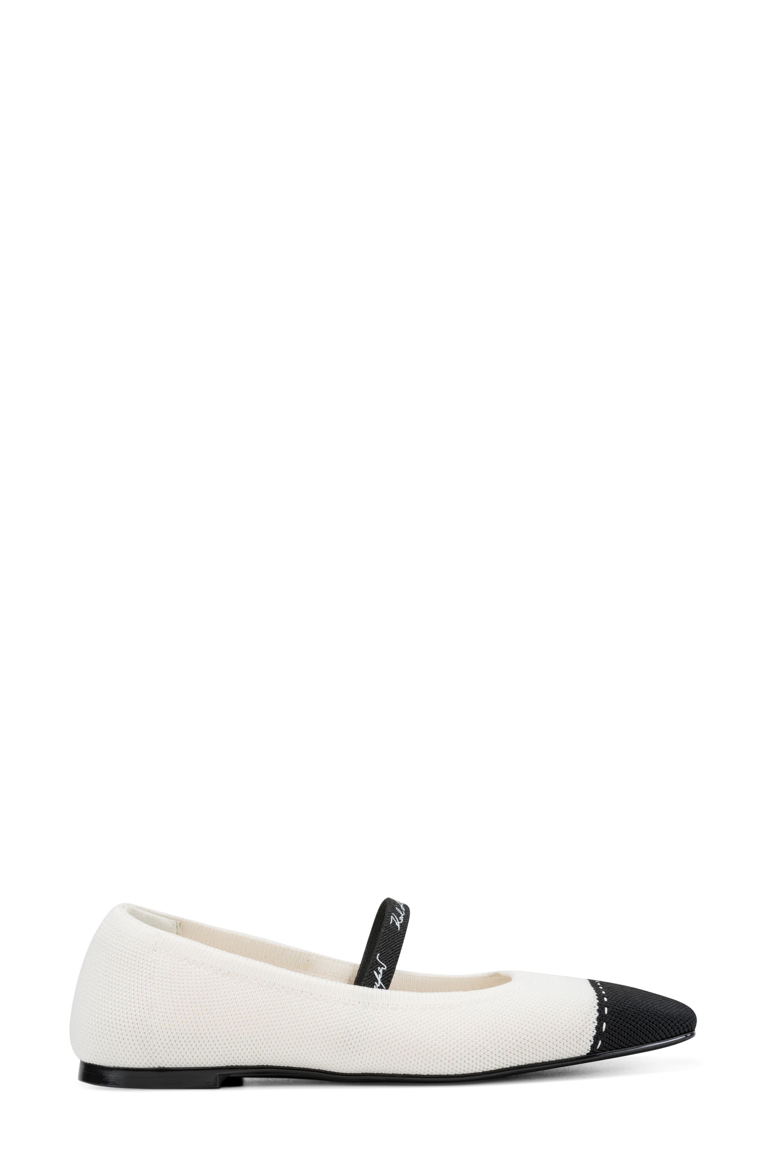 KARL LAGERFELD PARIS Zailey Cap Toe Mary Jane Flat, Alternate, color, Cream/ Black