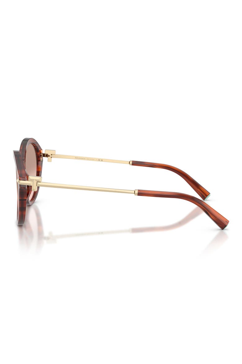 56mm Gradient Round Sunglasses, Alternate, color, RUBY STRIPED HAVANA / PINK
