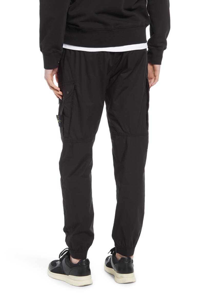 Stretch Cotton Cargo Joggers, Alternate, color, BLACK
