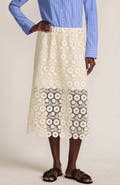 Lands' End Lace Overlay Midi Skirt