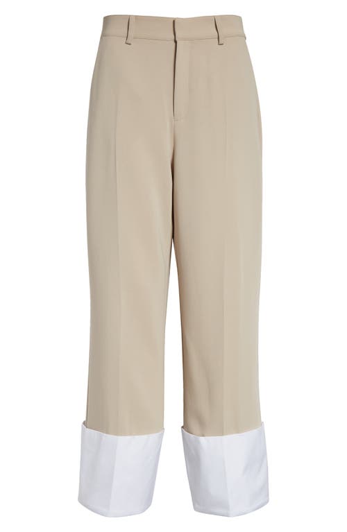 Cinq À Sept Mesa Wide Cuff Pants In Khaki/white