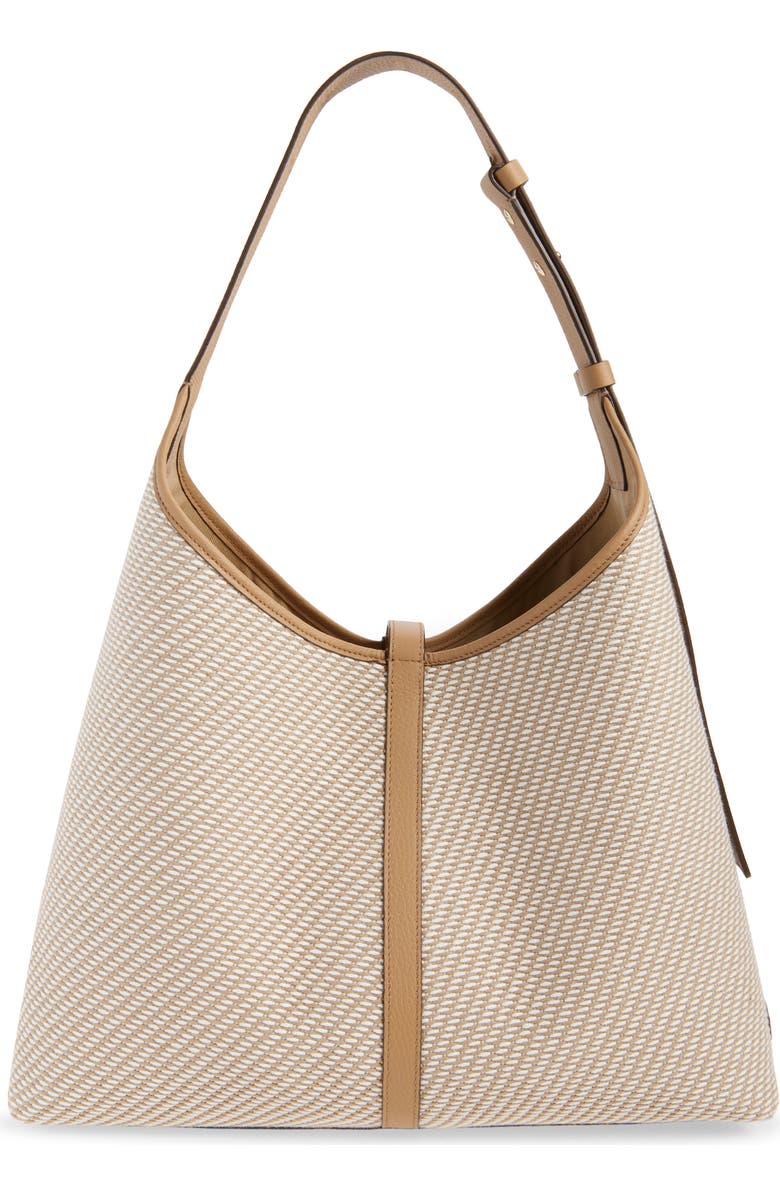 Strathberry Maxi Kite Twill Hobo Bag, Alternate, color, Caramel/ Natural