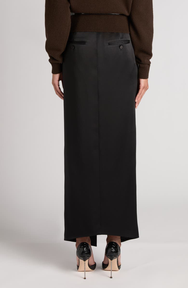 TOM FORD Tailored Satin Maxi Skirt, Alternate, color, Black