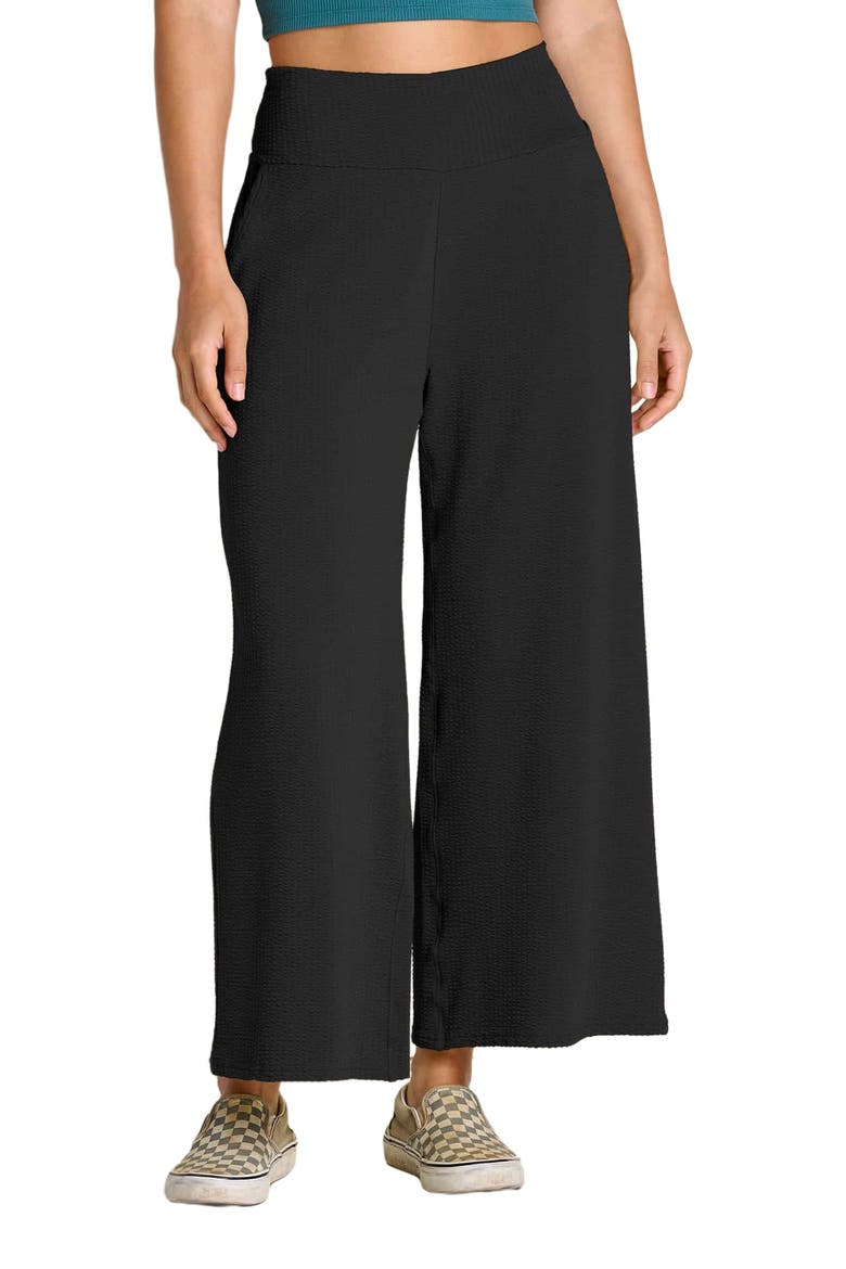 Chaka Wide Leg Crop Pant, Main, color, Black Texture