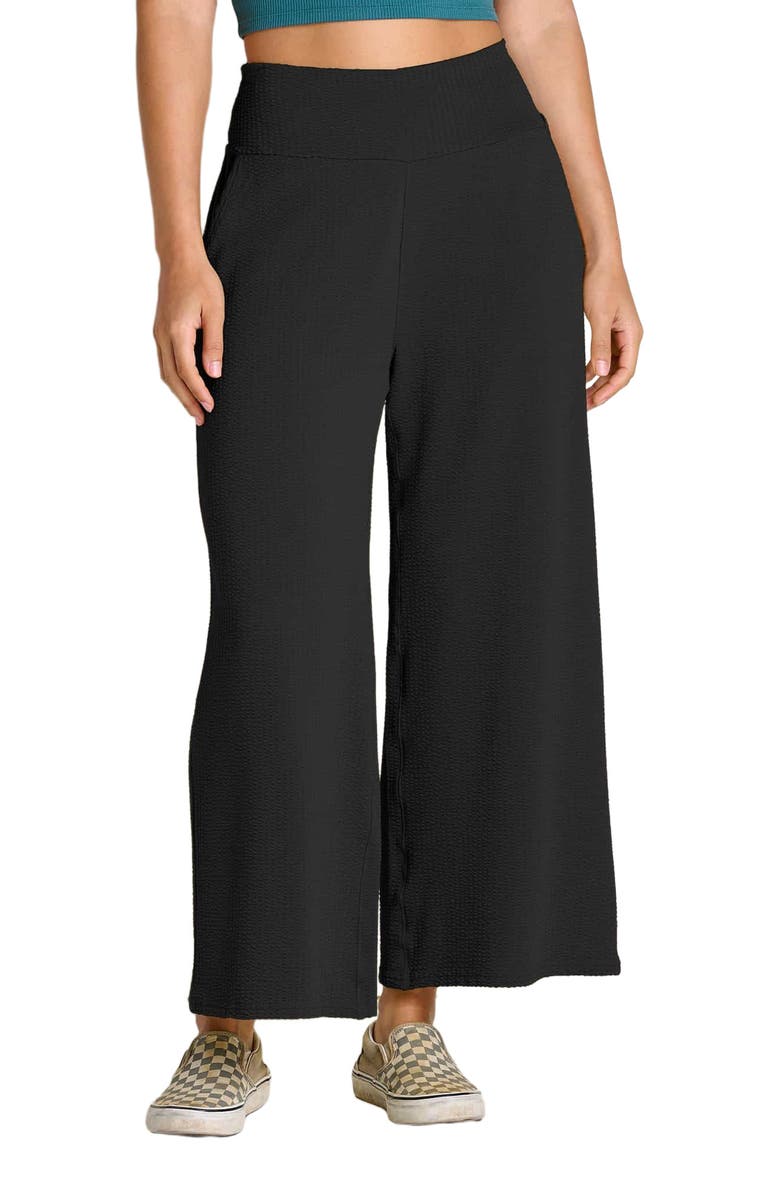 Toad & Co Chaka Wide Leg Crop Pant, Main, color, Black Texture