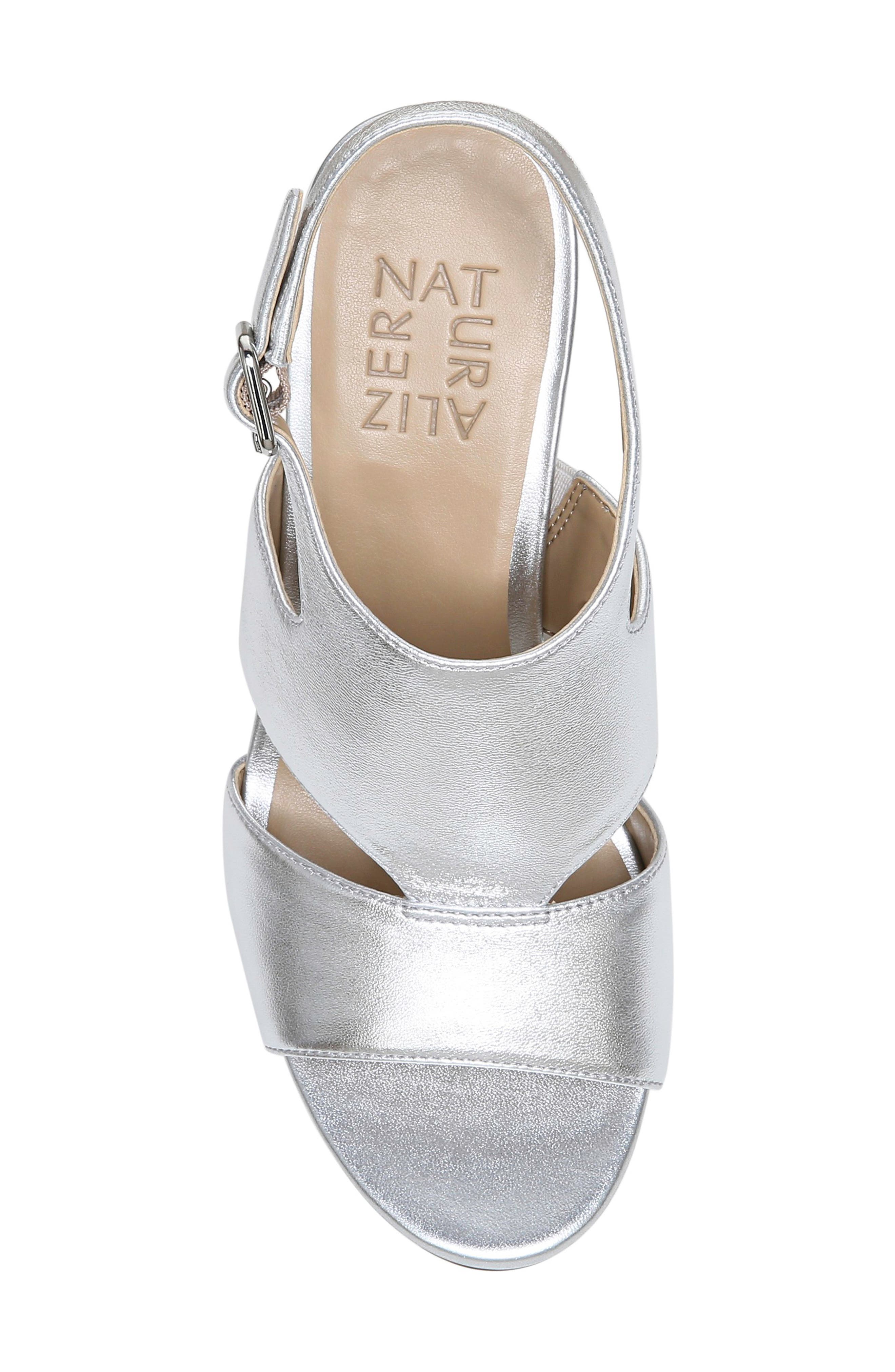 Maddie Platform Sandal, Alternate, color, SILVER LEATHER