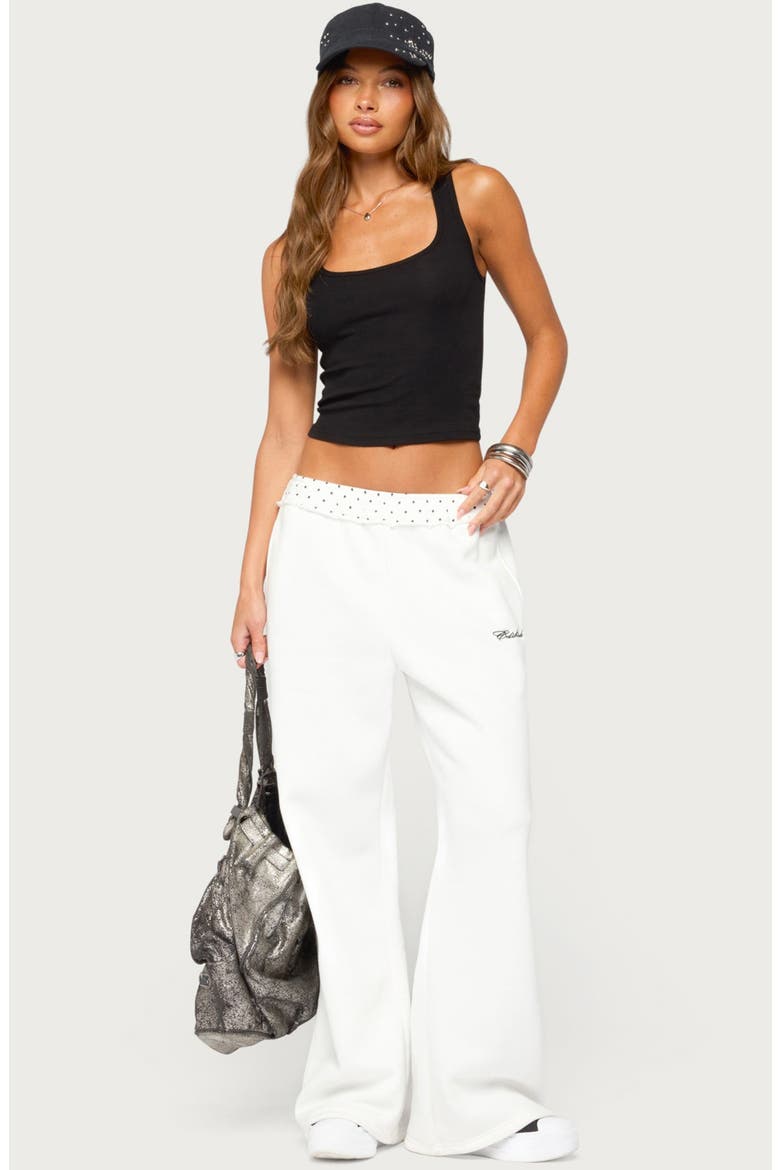 Deila Polka Dot Sweatpants, Alternate, color, WHITE