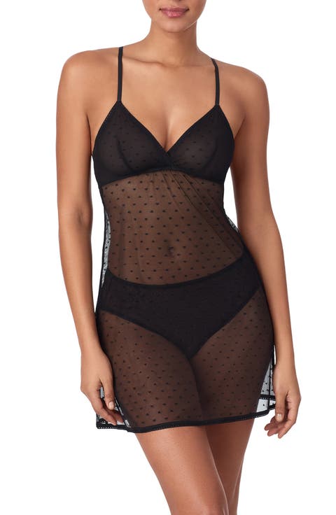 Heart Sheer Mesh Chemise