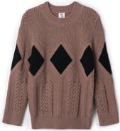 Mr. Mr. Diamond Pointelle Long Sleeve Sweater