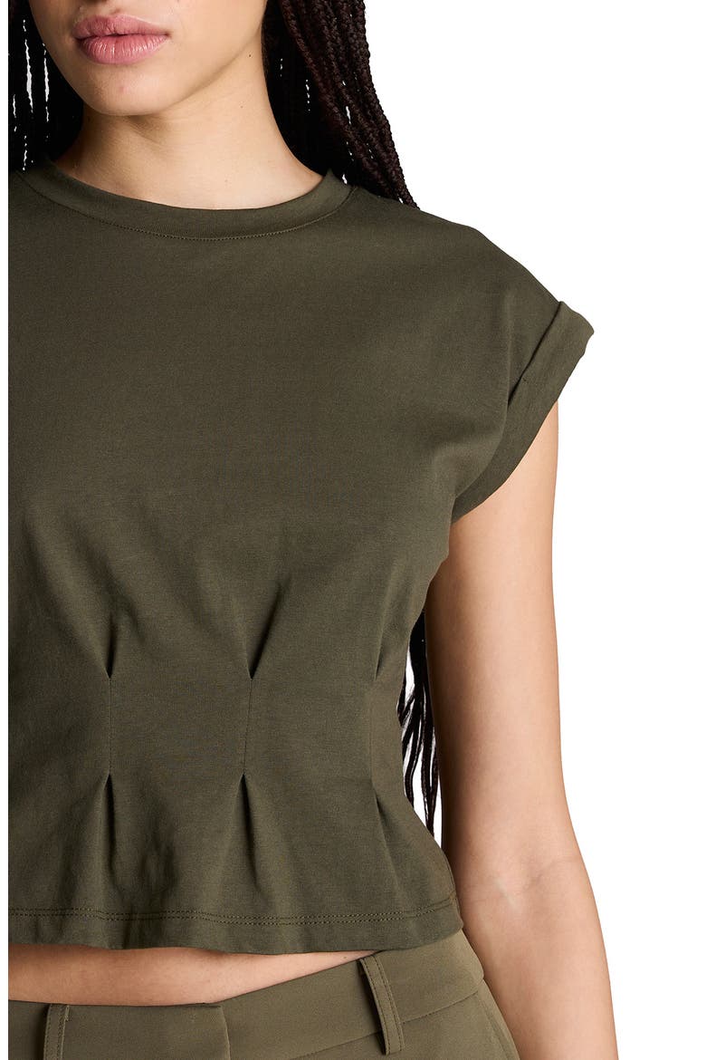 Extended Shoulder Peplum Top, Alternate, color, TURTLE GREEN