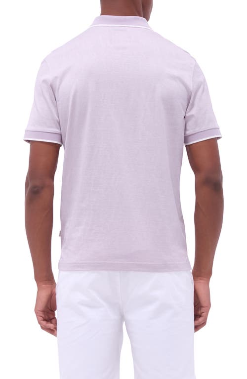 Bugatchi Tipped Piqué Cotton Polo In Lilac