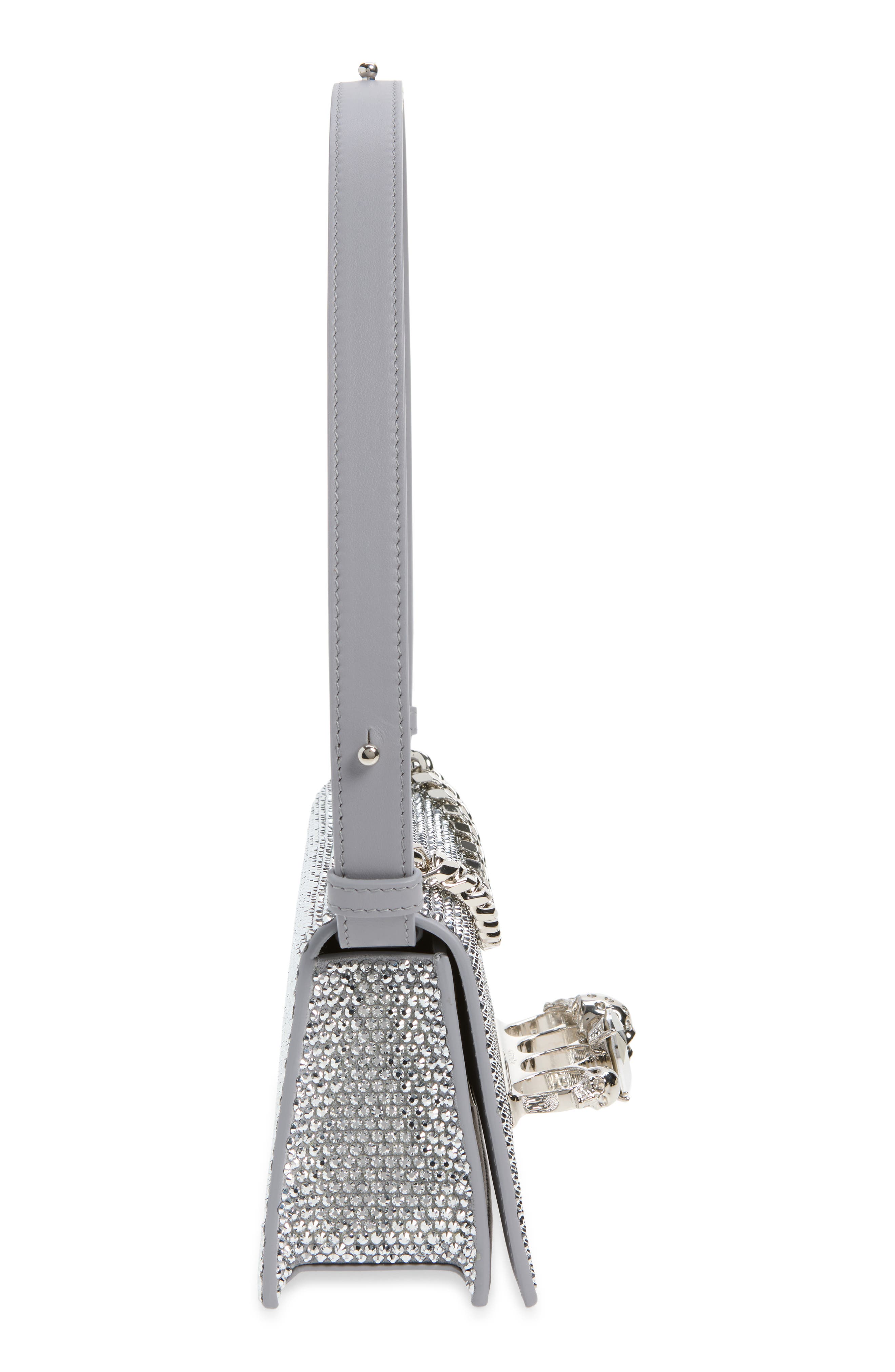 McQueen Mini Jeweled Shoulder Bag, Alternate, color, Lead