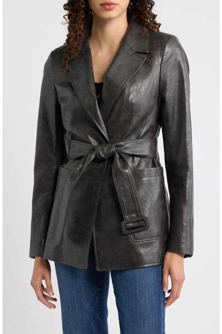 Colleen Faux Leather Jacket, Main, color, CARBON