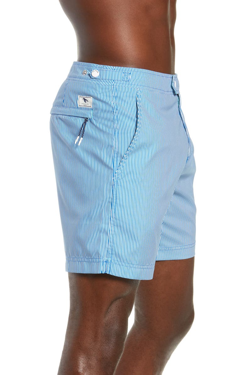 Ted Baker London Seel Stripe Swim Trunks, Alternate, color, 