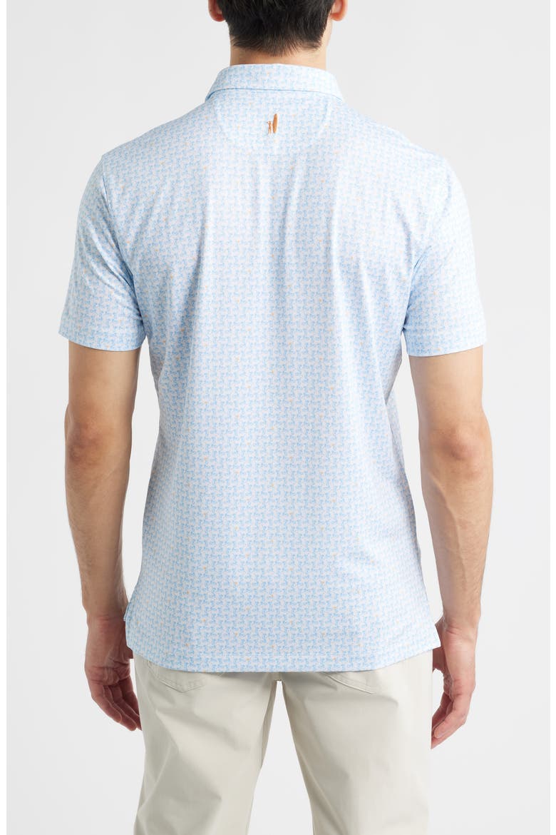 Minty Cocktail Print Performance Jersey Polo, Alternate, color, MALIBLU