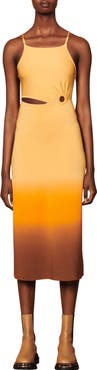 SANDRO Aja Cutout Ombré Midi Dress