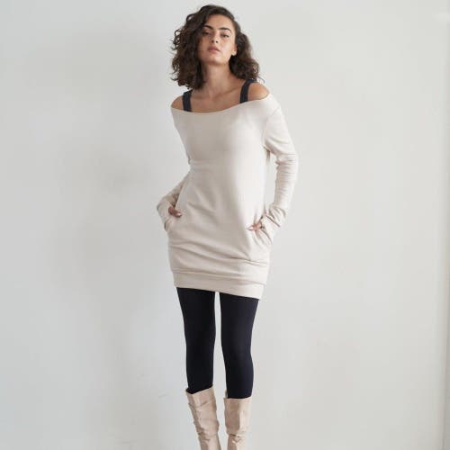 Eavolu Masai Mara Open-neck Tunic/dress In Bone
