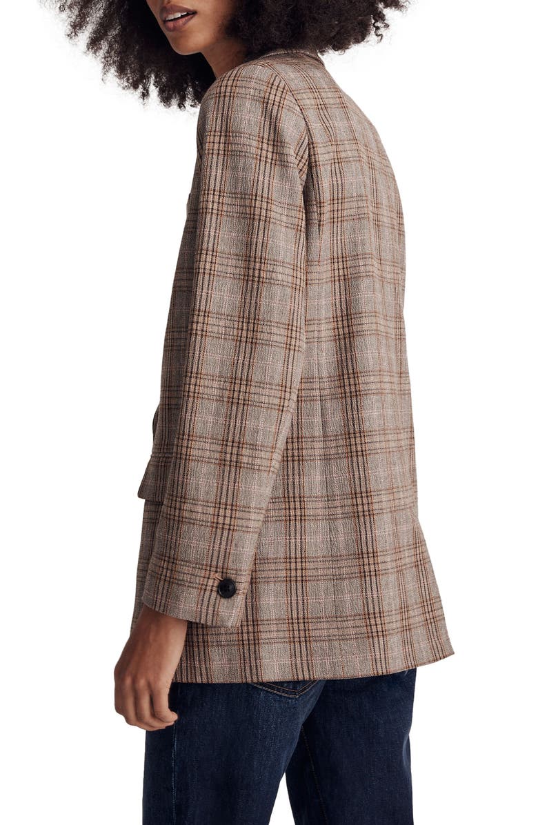 Madewell Caldwell Plaid Double Breasted Blazer, Alternate, color, 
