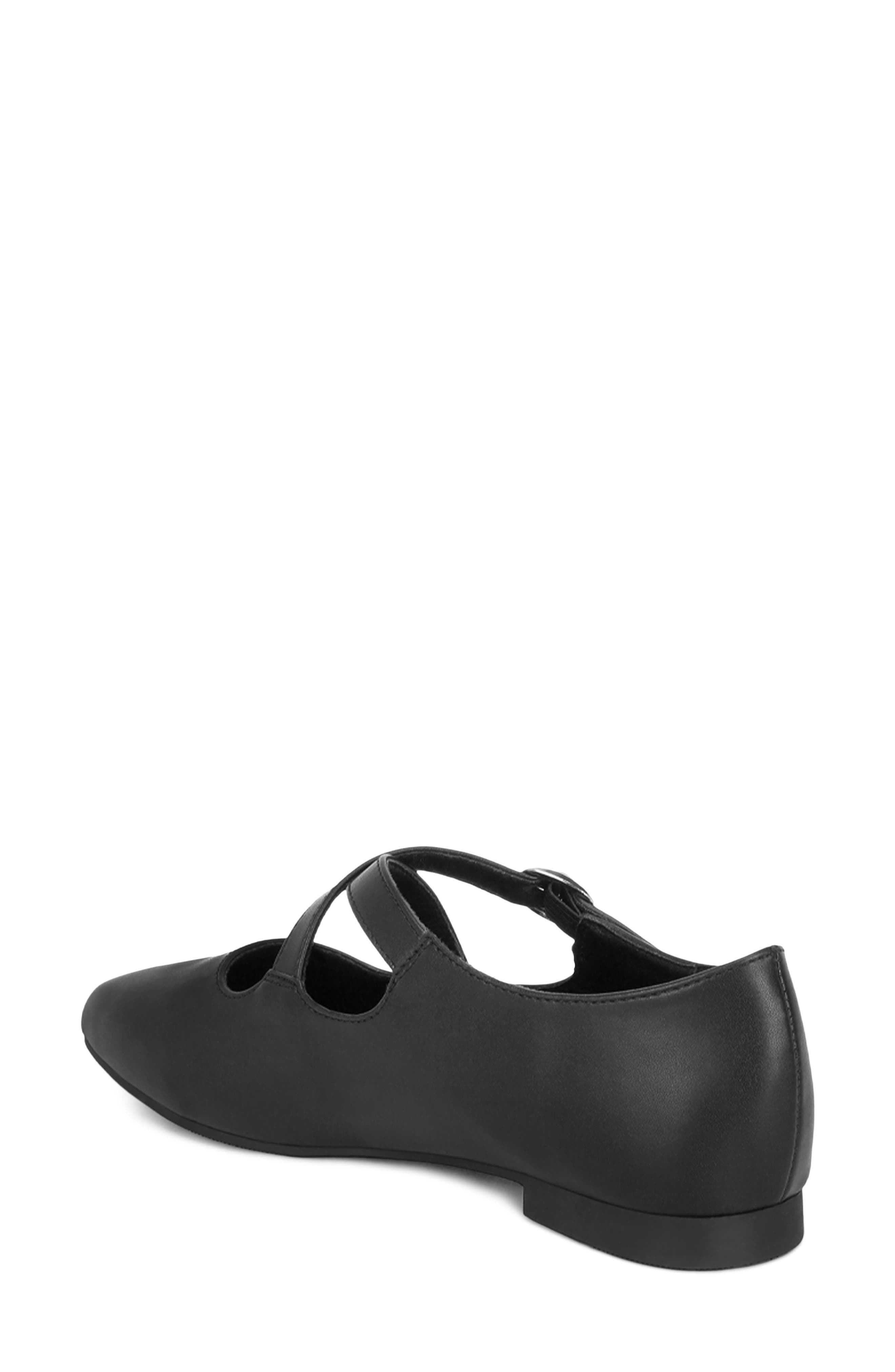 Vonily Leather Mary Jane Flat, Alternate, color, BLACK