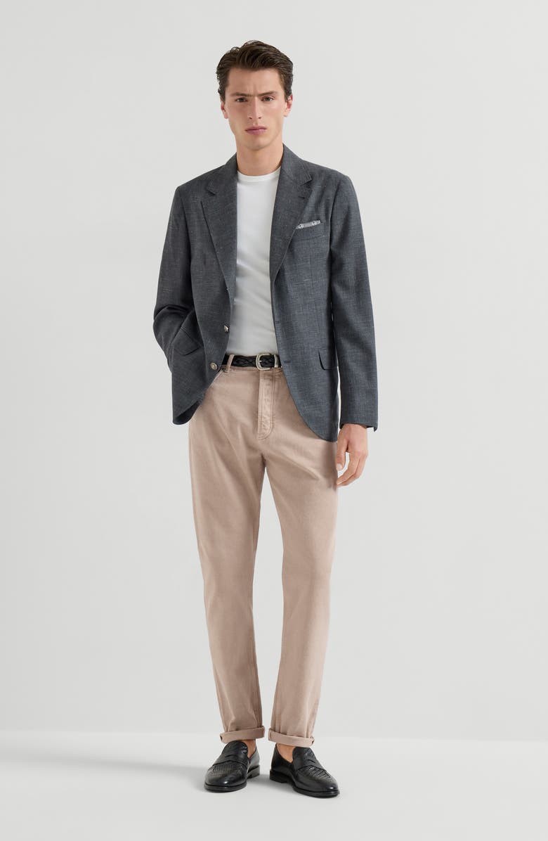 Brunello Cucinelli Garment-dyed denim trousers, Alternate, color, Light Brown