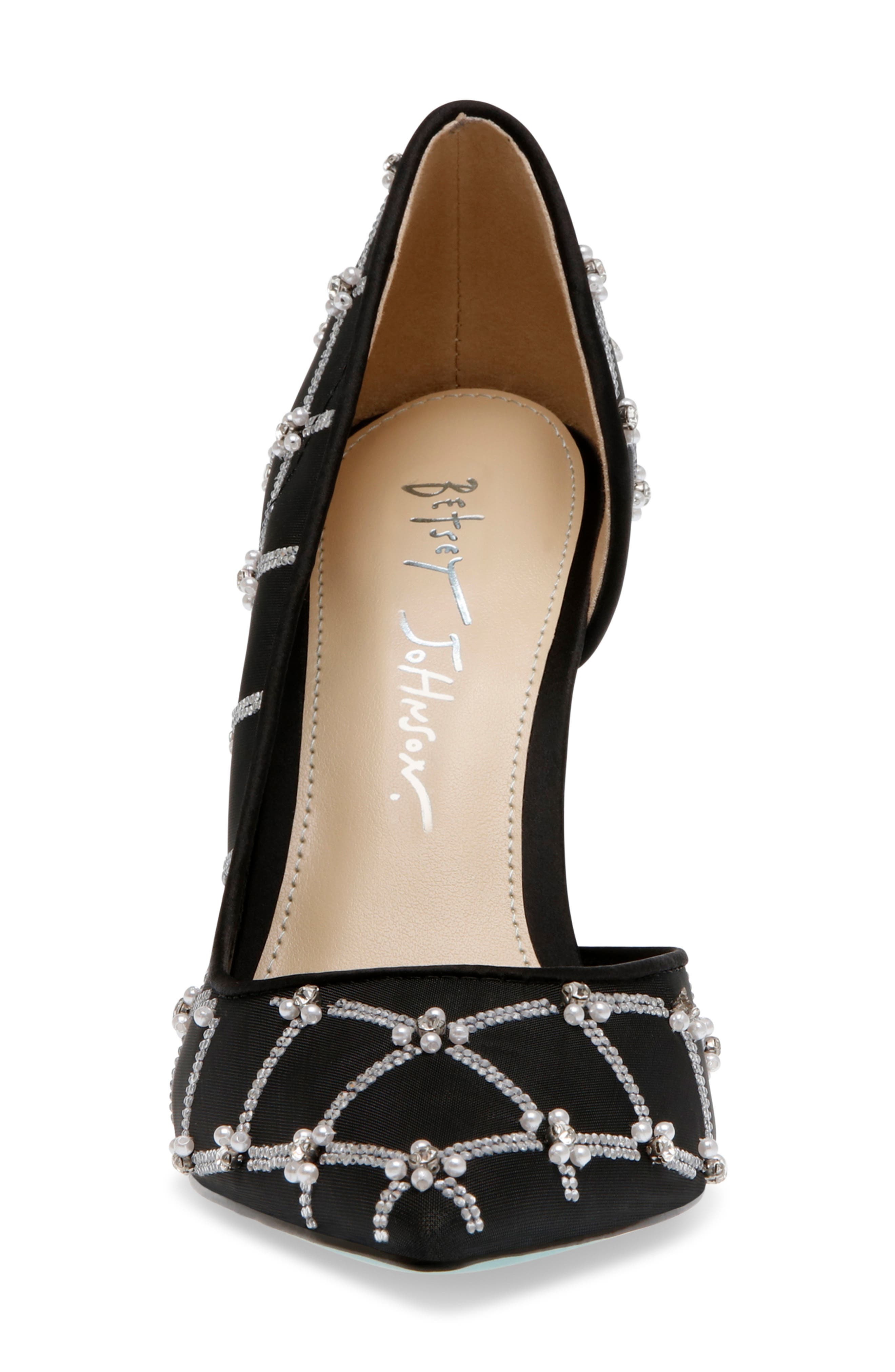 Betsey Johnson Cruze Half D'Orsay Pointed Toe Pump, Alternate, color, Black