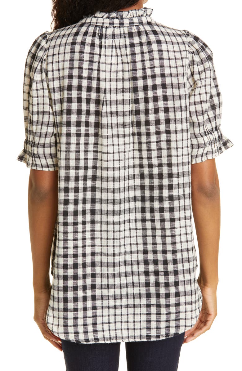 Apiece Apart Los Altos Plaid Cotton Top, Alternate, color,