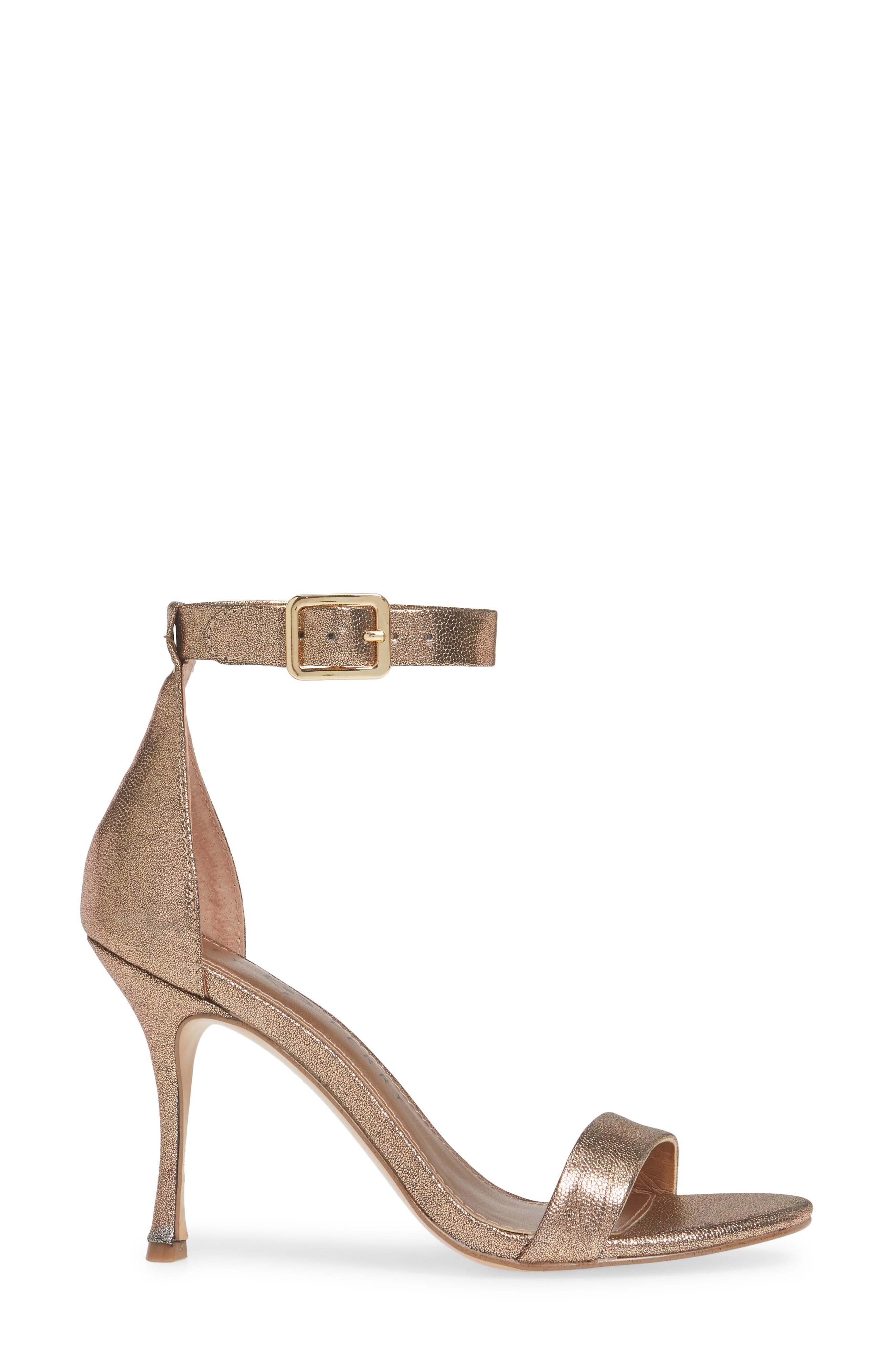 Melly Ankle Strap Sandal, Alternate, color, BRONZE FABRIC