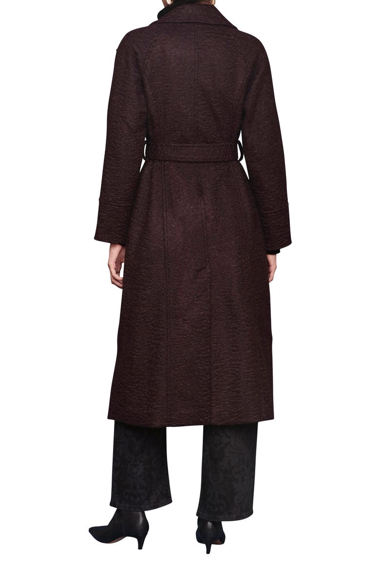 Belted Trench Coat, Alternate, color, MERLOT