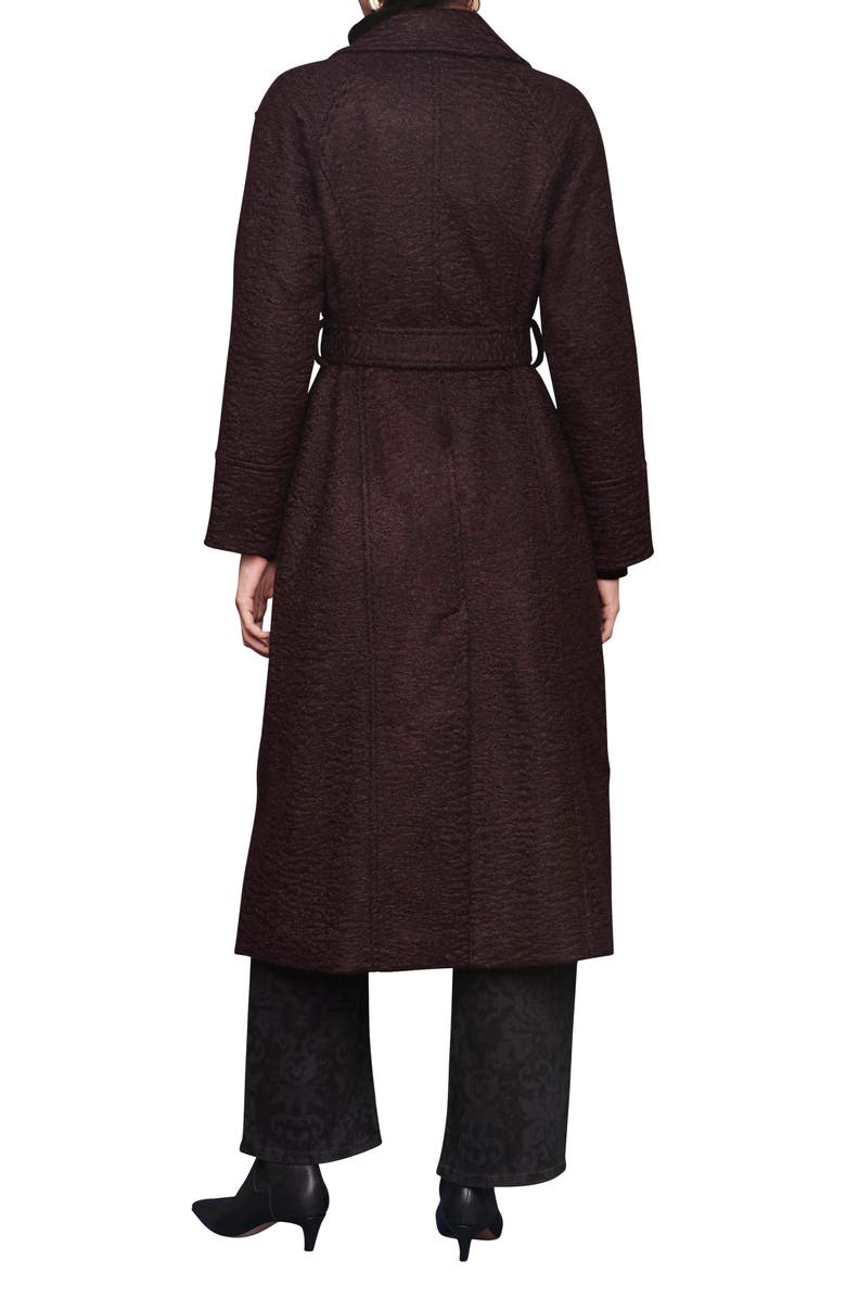 Avec Les Filles Belted Trench Coat, Alternate, color, Merlot