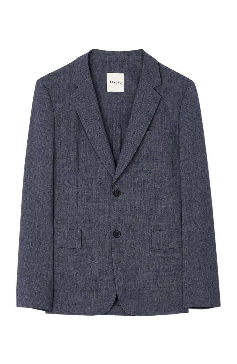 SANDRO Wool suit jacket, Alternate, color, Mocked Grey
