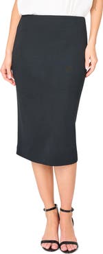 GIBSONLOOK Cotton Blend Structured Knit Pencil Skirt