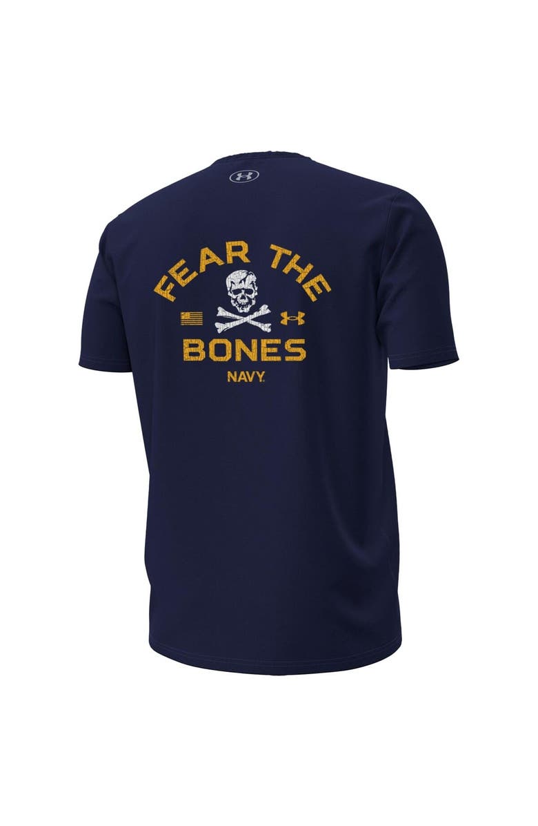 Under Armour Men's Under Armour Navy Navy Midshipmen Distressed Jolly Rogers T-Shirt, Alternate, color,