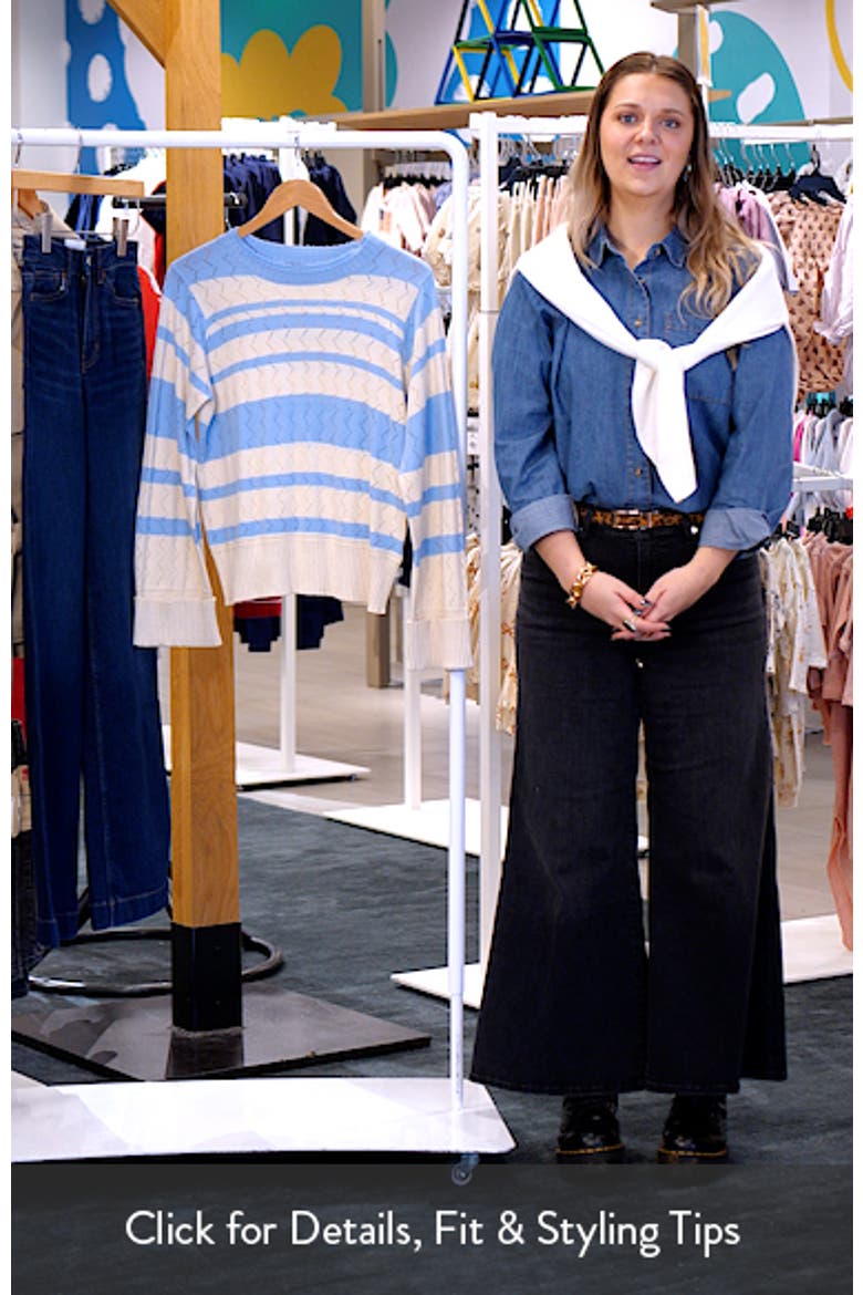 Pointelle Stripe Sweater video