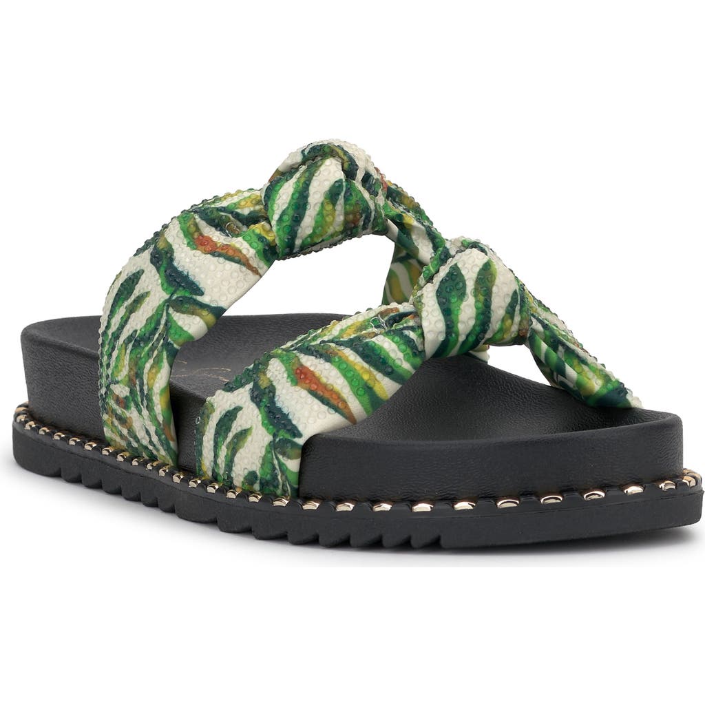 Jessica Simpson Caralyna Platform Slide Sandal In Green Multi
