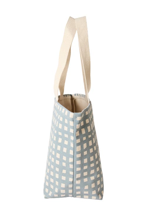 Dance Happy Grid Wide Tote Bag In Steel