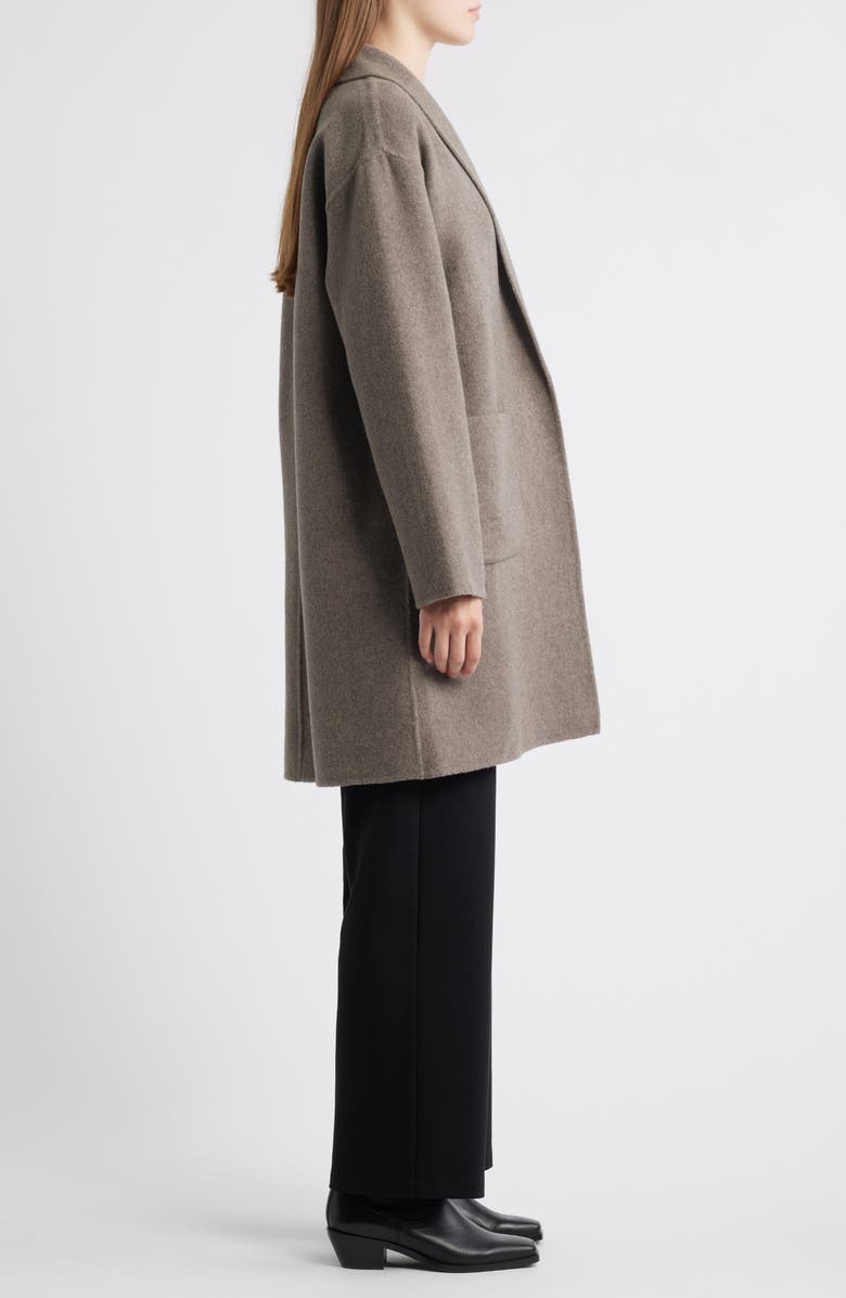 Eileen Fisher Shawl Collar Double Woven Wool Coat, Alternate, color,